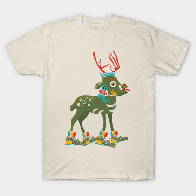 Aztec Deer Mazatl T-Shirt by tatadonets